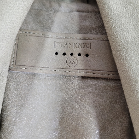 BLANK NYC olive faux leather drape front asymmetrical zip moto jacket - Picture 5 of 11